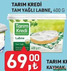 TARIM KREDİ TAM YAĞLI LABNE 400 G fiyat ve kampanya bilgisi